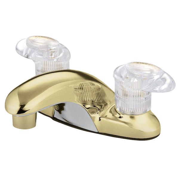 4" Centerset Bathroom Faucet, Polished Brass